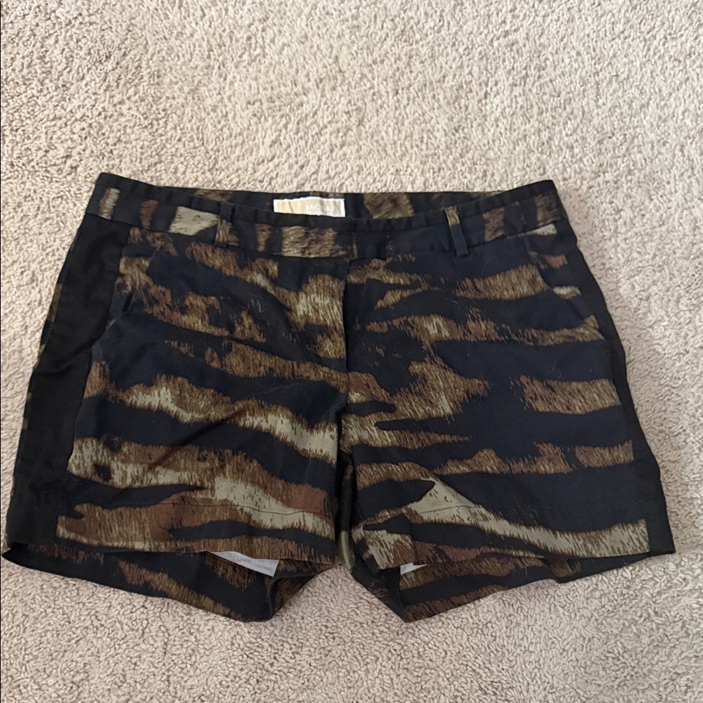 Michael Kors High Waist Tiger Print Shorts